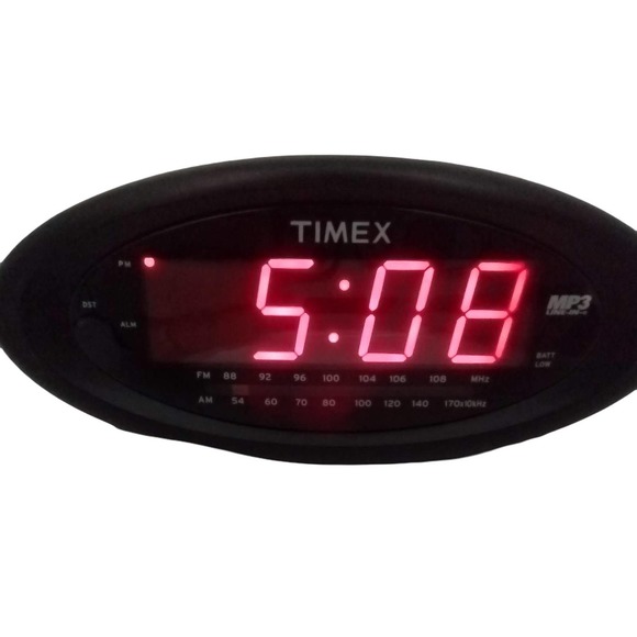 Timex T1201 Nature Sounds Clock Radio MP3 Line-IN Blk Red LED Auto DST Time Set - Picture 3 of 15